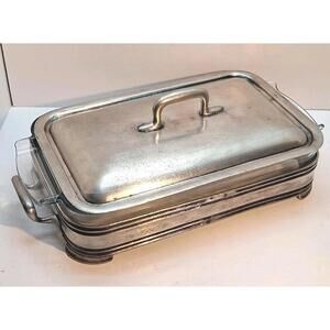 PYREX European Pewter Lidded Serving Dish - EPU 118 Etain Zinn 95% - Art Deco